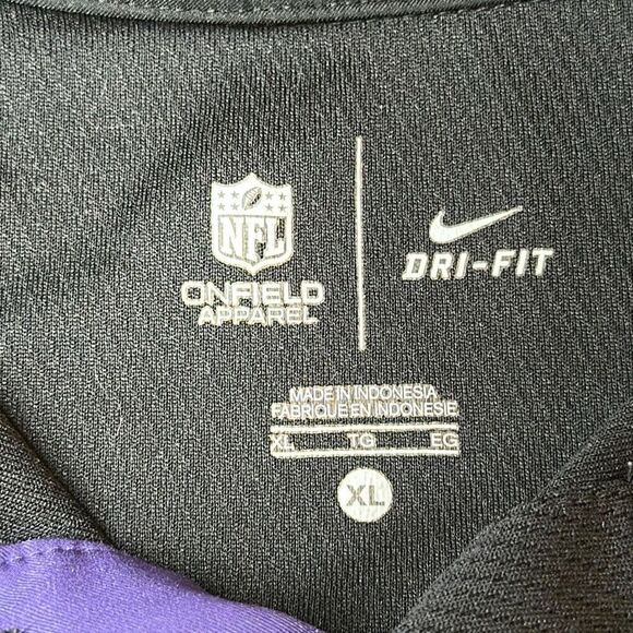 Nike NFL On Filed Baltimore Ravens Black Polo Short sleeve Size XL Dri Fit - Picture 7 of 10